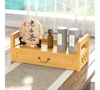 Puja Table d'autel avec tiroir, table de méditation, statues bouddhistes en bambou, autel de sanctuaire de style oriental utilisé pour les personnes décédées/bouddhistes/thé à la maison/personnel