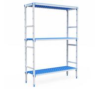 Pujadas Rayonnage Aluminium 3 Niveaux Compatible Bac GN 1/1 - L 3380 à 4600 mm