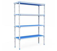 Pujadas Rayonnage Aluminium 4 Niveaux Compatible Bac GN 2/3 - L 3380 à 4600 mm