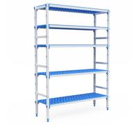 Pujadas Rayonnage Aluminium 5 Niveaux Compatible Bac GN 2/3 - L 3380 à 4600 mm