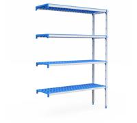 Pujadas Rayonnage en Angle 4 Niveaux Profondeur 555 mm - L 3350 à 4570 mm