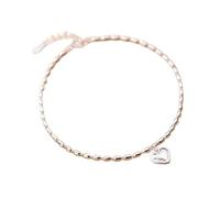 PUJIANA Bracelet de Cheville délicat - Bijoux en Argent Sterling 925 for Femmes, Bracelets de Cheville d'amour en cœur Doux for Femmes, Bijoux en Argent Fin 925