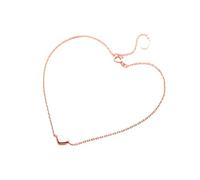 PUJIANA Bracelet de Cheville délicat en Argent Sterling 925 avec cœur Rose for Femme, Bijoux S925 for la Saint-Valentin, l'anniversaire (Couleur : Argent, Taille : 17,8 à 20,3 cm)(Rose Gold)