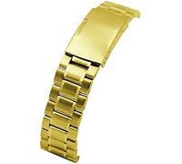 PUJIANA Bracelet de montre en métal, Bracelet de montre en acier inoxydable for hommes et femmes, Bracelet de ceinture de montre en métal massif(Gold,24mm)