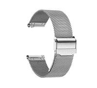 PUJIANA Bracelet de montre en métal, bracelet de montre intelligente, montre, bracelet de poignet en maille d'acier inoxydable, bracelet de montre for hommes et femmes, longueur réglable(Silver24mm)
