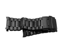 PUJIANA Bracelet de Montre en métal, Montre Bracelet de Montre en Acier Inoxydable Bracelet Bracelet de Montre à Extrémité Incurvée Double Boucle de Verrouillage Ceinture de Remplacement(Black,22mm)