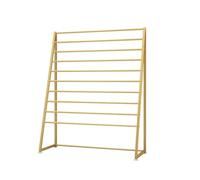 pujindu Présentoir À Foulards sur Pied, Support Autoportant en Métal, Porte-Serviettes pour Magasin De Vêtements Présentation Boutique(Gold,100x40x146cm)