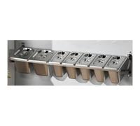 pujindu Station De Garniture pour Pizza, Récipients À Condiments en Acier Inoxydable avec Couvercle, Récipient De Service Réutilisable pour Condiments Glacés pour Le Garde-Manger(91.5x22x18cm)