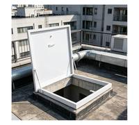 pujindu Trappe De Toit en Alliage D'aluminium, Trappe D'accès Sécurisée pour Sortie De sous-Sol avec Tiges De Support, pour Évacuation d'urgence(LxW-75x75cm/29.5x29.5in)