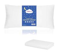 Pukalia Oreiller Enfant 50x30 - Oreiller pour Enfants 2 3 4 Ans - Plus Housse Coton Organique Doux 30x50 - Oreiller Bébé Bas pour Lit - Antiacides, Lavable, Double Housse.