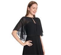 Pukguro Capelets pour femme en mousseline de soie douce pour soirée, mariage, boléro, noir, taille unique