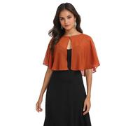 Pukguro Capelets pour femme en mousseline de soie douce, pour soirée, mariage, boléro, orange brûlé, taille unique