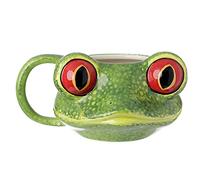 Pukinator Mug en céramique avec grands yeaux grenouille, hauteur 8 cm, largeur 15,5 cm, profondeur 12,5 cm