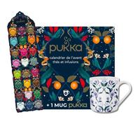 Pukka Calendrier de l'Avent + 1 MUG - Thé Vert et Infusions, Idée cadeau, Sélection de 24 Sachets aux ingrédients biologiques