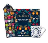 Pukka Calendrier de l'Avent 2024 Thé Vert et Infusions, Idée cadeau pour Homme et Femme, Sélection de Thés Bio, Ingrédients Biologiques, 24 Sachets de Thé (Calendrier + Mug)