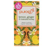 Pukka Herbs citron et gingembre + thé de Manuka de miel 20 sachets (pack de 4)