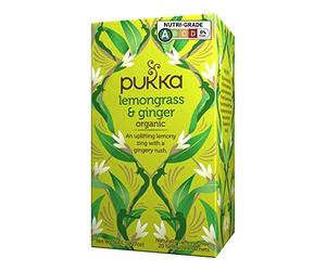 Pukka Herbs Organic Lemongrass and Ginger Tea - Pack of 20 Sachets