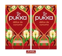 Pukka | Infusion Bio Délice de Curcuma | Infusion Biologique et Ayurvédique, Issue du Commerce Équitable 40 Sachets | Lot de 2x20 sachets