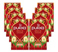 Pukka | Infusion Bio Délice de Curcuma | Infusion Biologique et Ayurvédique, Issue du Commerce Équitable 160 Sachets | Lot de 8x20 sachets