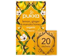 Pukka, Infusion Biologique et Ayurvédique, Goût Citron, Gingembre Et Miel De Manuka Bio, Relaxant, 100% des Ingrédients Issus du Commerce Equitable, 20 Sachets