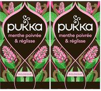 Pukka Infusion Menthe Poivrée et Réglisse Ayurvédique, Biologique et Equitable (Lot de 2)