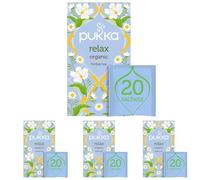 Pukka Infusion Relax, Camomille, Fenouil, Guimauve, Tisane Biologique et Ayurvédique, Issue du Commerce Equitable, 20 Sachets (Lot de 4)