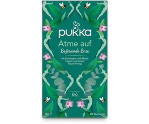 Pukka Lot de 4 sachets de thé bio « Respirez », menthe des champs, eucalyptus, gingembre et miel - Pour les moments forts du quotidien