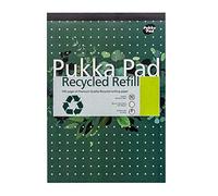 Pukka Pad Bloc-notes recyclé avec 100 pages de papier 80 g/m² fabriquées à partir de matériaux recyclés, marges perforées et lignes fines