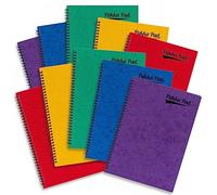 Pukka Pad, Bright Pressboard Lot de 10 blocs de notes A4 à spirales avec 120 pages de papier ligné 80 g/m², couverture en carton pressé et fermeture élastique pour l'école, le bureau et la maison