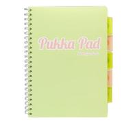 Pukka Pad Carnet de projets A4 pastel - Carnet à spirales avec intercalaires repositionnables et 200 pages, 100 feuilles de papier perforé 80 g/m² avec lignes fines de 8 mm - Vert