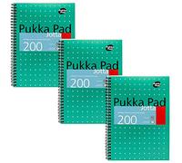 Pukka Pad Jotta Lot de 3 cahiers à spirales avec couverture métallique Format B5