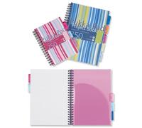 Pukka Pad Lot de 3 Cahiers à spirales avec couverture plastique, format A5, 3 intercalaires, 250 pages avec lignes , papier 80 g/m² - différentes couleurs, réf. Proba5, 1 pièce