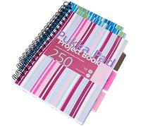 Pukka Pad Lot de 3 cahiers A5 à spirale Reliure rigide 250 pages lignées Rose/bleu