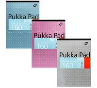 Pukka Pad, Lot de 3 recharges de bloc-notes A4-160 pages de papier à lettre de qualité supérieure - 80 g/m² - Lignes fines de 8 mm et marge - Reliure à 4 trous pour un classement facile - 29,7 x 21