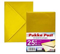 Pukka Pad, Pukka Lot de 25 enveloppes gommées 100 g/m² Doré 229 x 162 mm Format C5