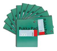 Pukka Pads Lot de 12 A4 Cahier à spirale Couverture métallique 200 pages Coussinets d'ordinateur portable