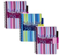Pukka Cahiers de projet PROBA5 Lot de 3 A5 250 p. lignés 80 g/m² 3 intercalaires couleurs assorties