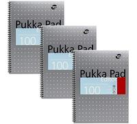 Pukka Pads Réf EM003 Cahier Reliure intégrale Ligné avec marge et perforé 4 trous 80 g/m² 100 pages A4 Lot de 3 (Import Royaume Uni)
