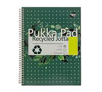 Pukka Pads Réf RCA4 Cahier en papier recyclé Reliure intégrale Ligné avec marge et perforé 4 trous 80 g/m² 110 pages A4 Lot de 3 (Import Royaume Uni)