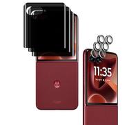 PUKMCX Lot de 3 + 3 films de protection d'écran et protecteur d'appareil photo pour Motorola Razr Ultra 2025/Razr 60 Ultra