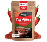 Pul Biber Monte Nativo (250g) - Chilli Flakes - Flocons de Piment turc - Épices aromatiques séchées avec soin, idéales pour Cuisiner et Assaisonner - Arôme et Goût intenses