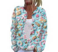 Pul de Noel Laine Gilet Femme Pull Grande Taille Ugly Beau Veste Pull de Noel Couple Interieur Fete Coton Cardigan Femme Chic Et Elegant Long Grande Taille Bleu Ciel M