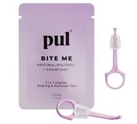 PUL Outil à mâcher et outil de retrait 2 en 1 avec aligneur transparent - Violet | Chewie orthodontique + Remover Combo | Réutilisable et sans BPA pour Invisalign | Paquet de 2