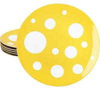 Pula jaune 6x Assiette plate Ø27cm Porcelaine 6 pers Grand plat Assiette plate points