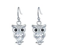 PULABO 1 Paire Femmes Boucles d'oreilles Bijoux Halloween Silver Owl Pattern Oreille percée Crochet Crochet Boucle d'oreille Clip Lady Bijoux Accessoires Amour Cadeau très Pratique et Populaire éléga