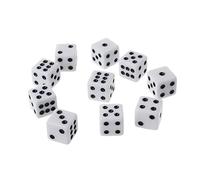 PULABO 10Pcs 16Mm Acrylique Dés Noir/Blanc 6 Faces Casino Poker Jeu Bar Partie Dés Performance Fiable Haute qualité, Sécurité