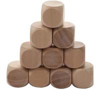 PULABO 10pcs dés en Bois, dés Vierges à 6 Faces Bricolage dés en Bois Cube dés pour Enfants Jouets Impression Gravure Famille (1. 4 cm) créatif