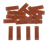 PULABO 20pcs Étiquette en Cuir synthétique PU Fait à la Main étiquette en Relief avec des Trous Coudre Le Patch Vêtements Accessoires - Style 2, 5 x 1.5 cm Haute qualité Pratique