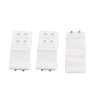 PULABO 3 Pcs Pratique Extension de soutien-gorge à 2 rangées 2 Crochet élastique Extension de courroie de soutien-gorge pour dame blanche 7,6x3,2cm 2 rangée 2 Crochets de rallonge élastique pour sous