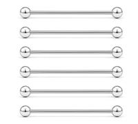 PULABO 6 pièces 14G Industriel Barbell Cartilage Boucle d'oreille Corps Piercing Bijoux 28Mm 32Mm 35Mm 38Mm 40Mm élégant